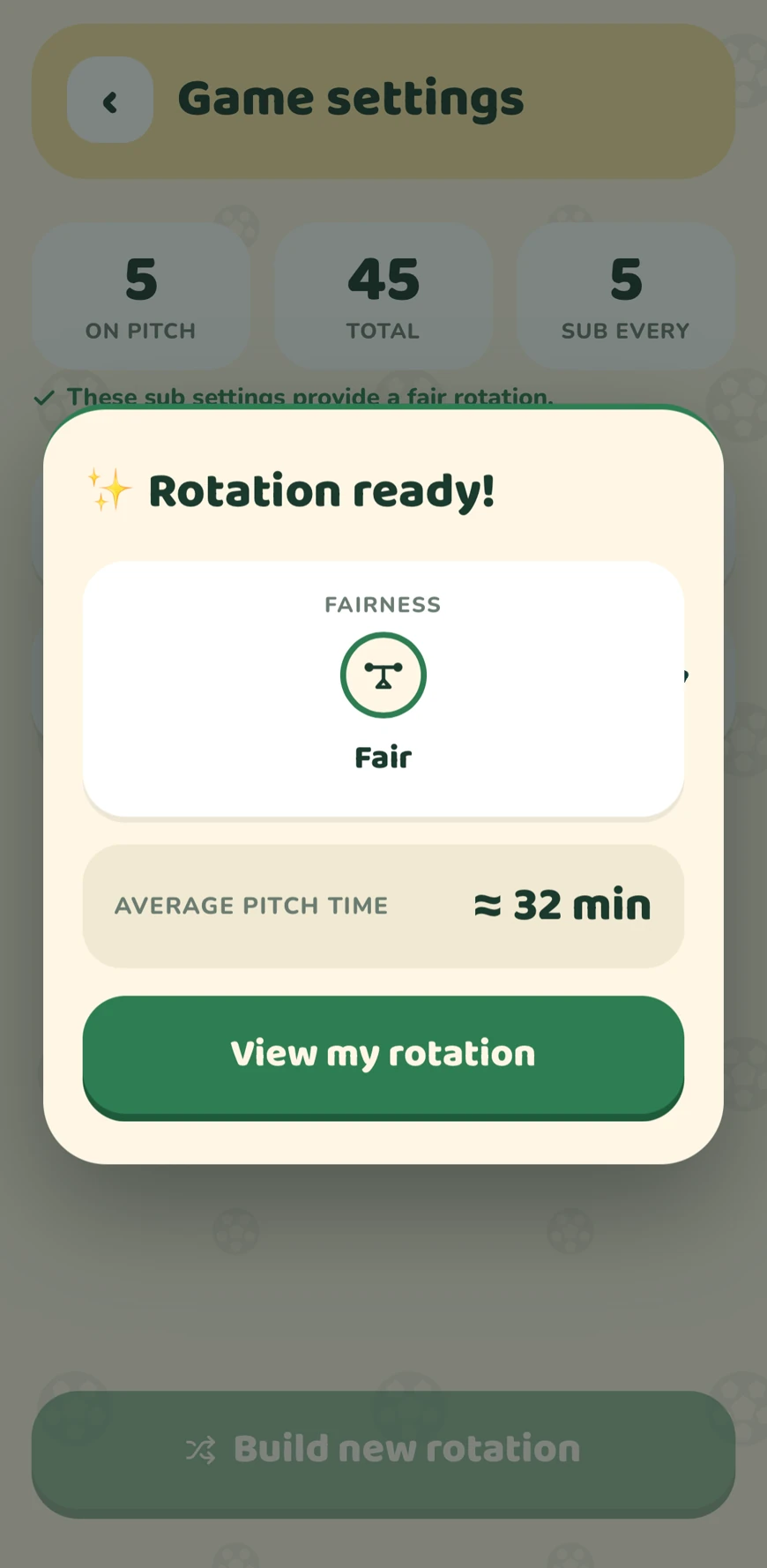 The rotation Bench Buddy has built, rated fair, averaging 32 minutes on the pitch each
